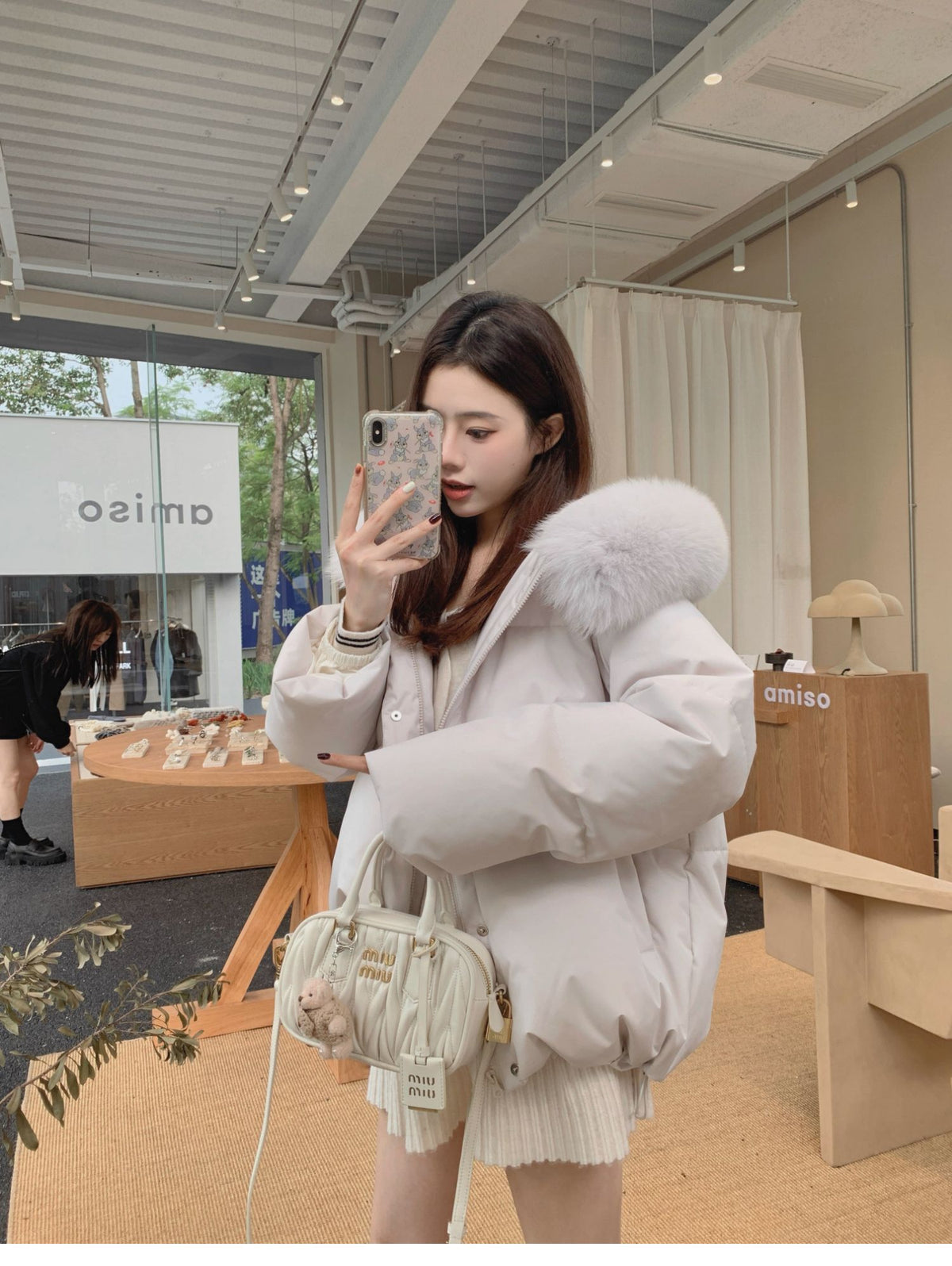 💕冬季大毛領連帽短款羽絨外套