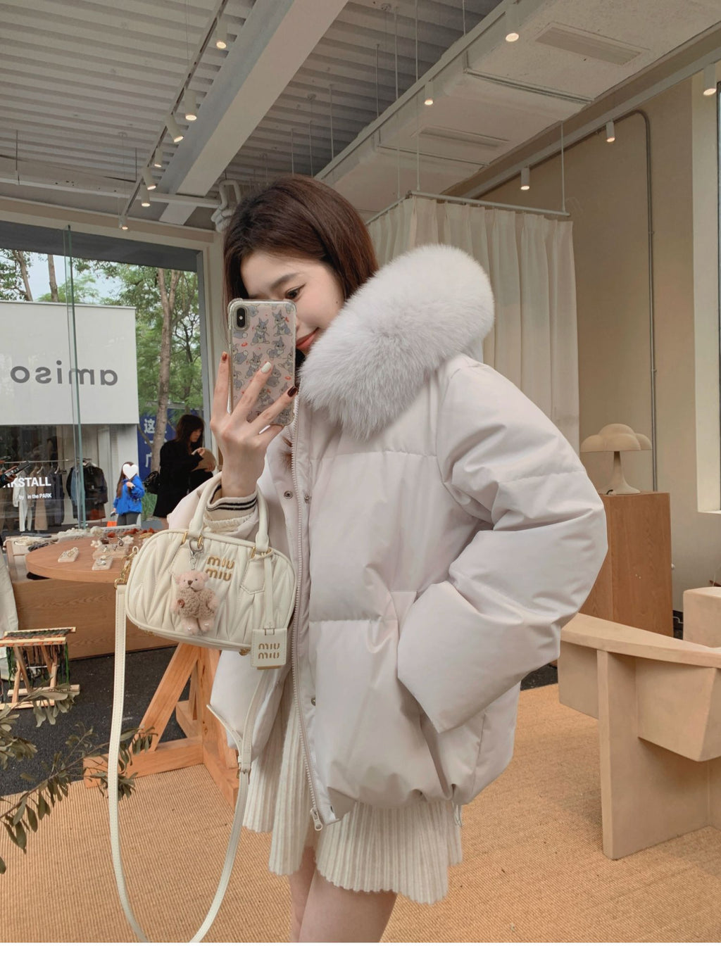 💕冬季大毛領連帽短款羽絨外套