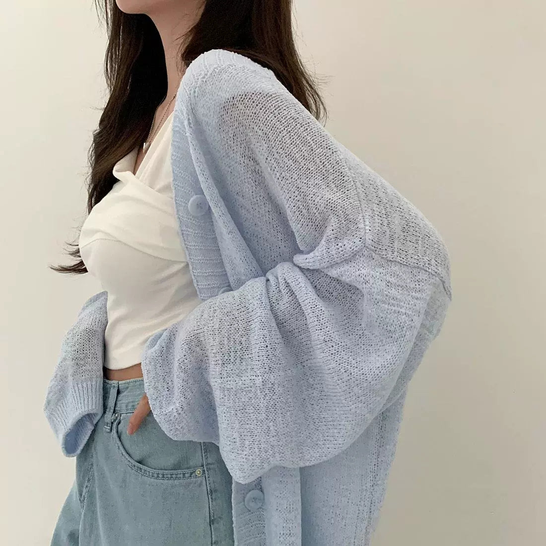 💕韓系chic慵懶寬鬆薄外套