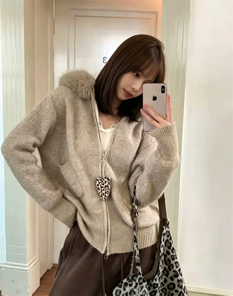 💕韓版慵懶風加厚撞色寬鬆中長款外套