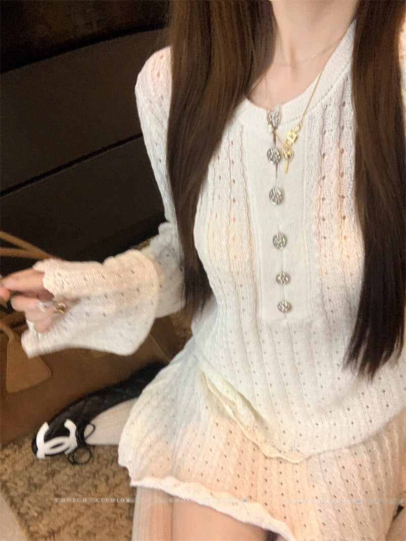 💕氣質優雅法式小香風針織套裝