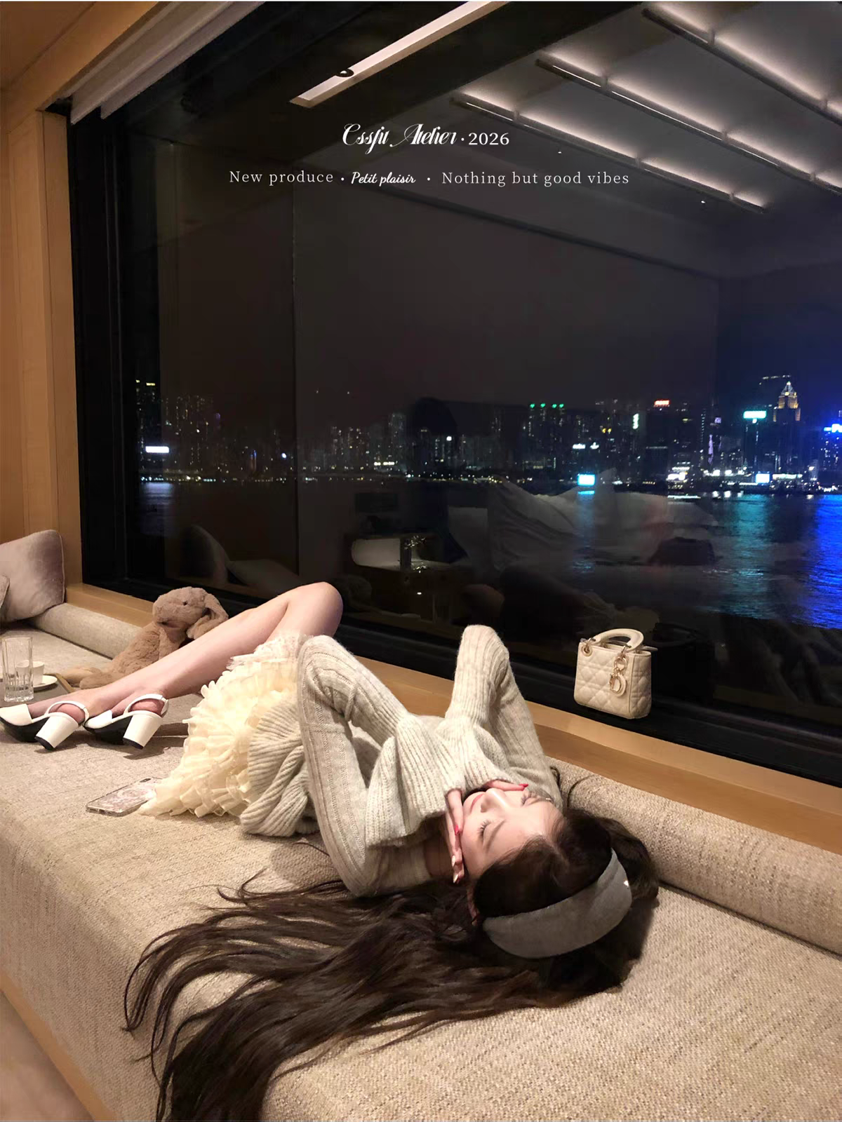 💕迷霧白茶喇叭袖針織衫蛋糕裙套裝