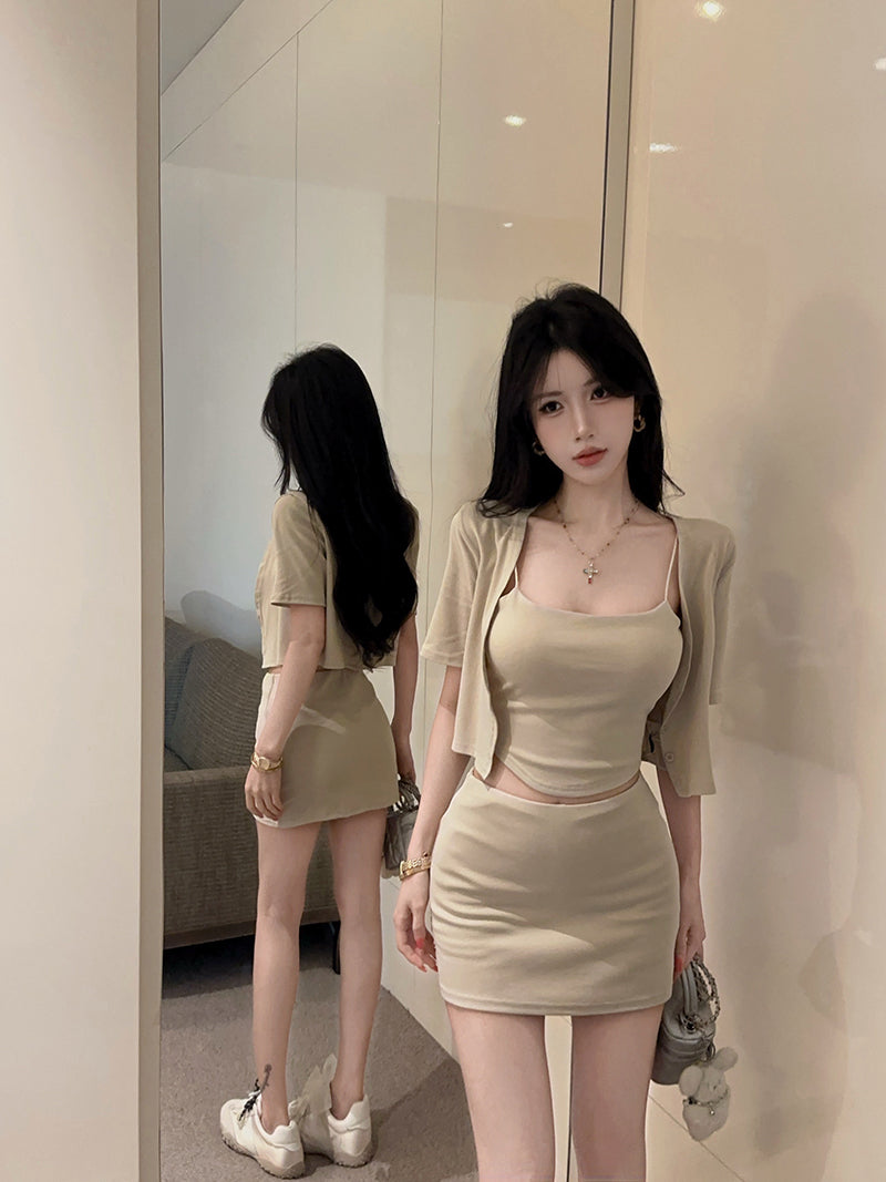 💕純御性感辣妹吊帶防曬半身裙三件套