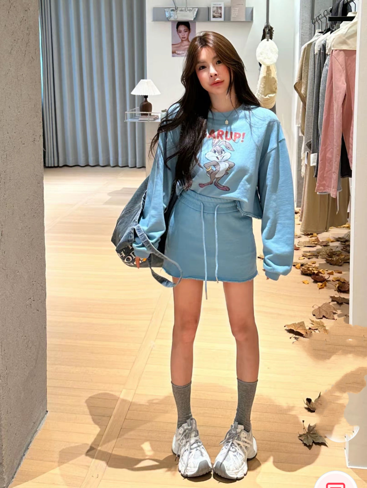 💕韓系洋氣卡通可愛兔兔套裝