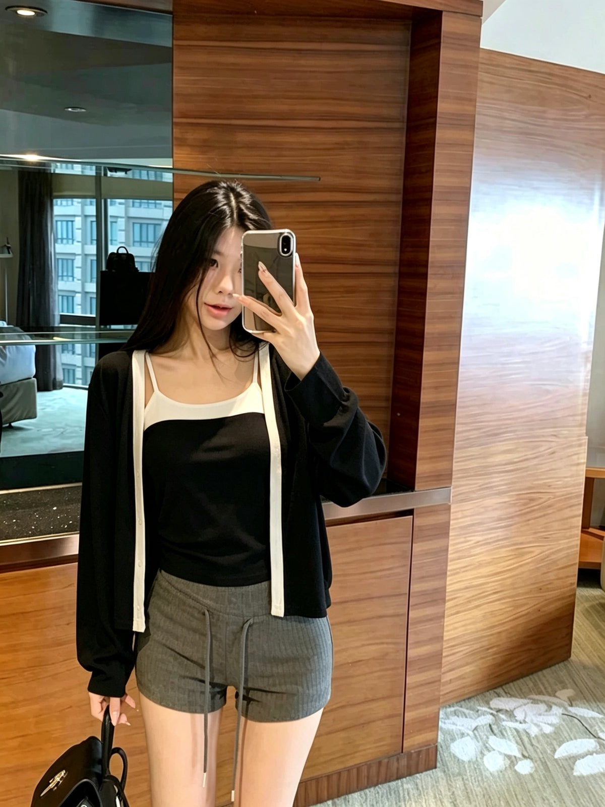💕溫柔chic韓系針織吊帶配開衫外套