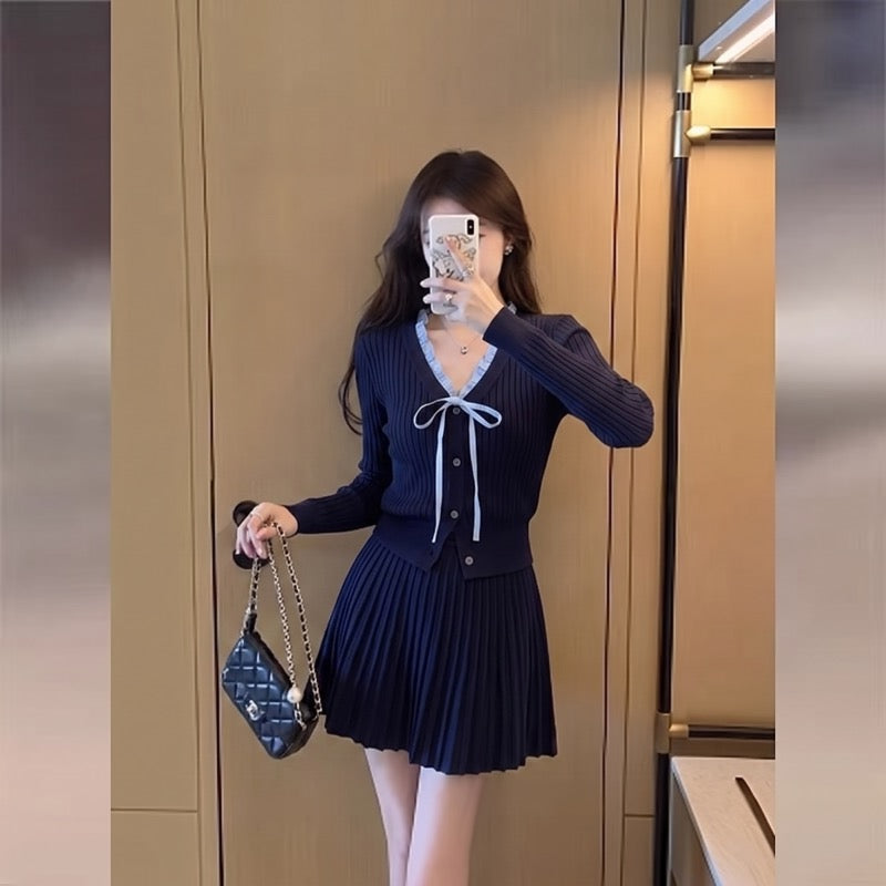 💕高級感富家千金秋冬針織套裝