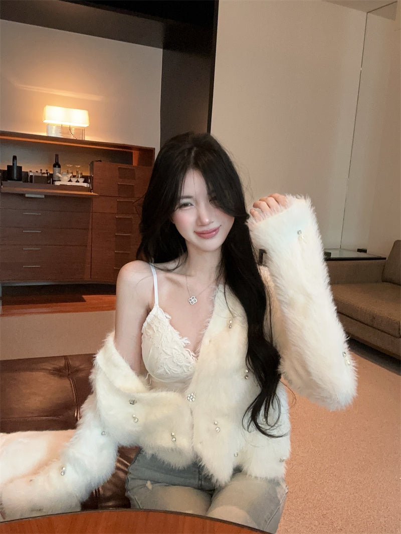 💕法式軟糯重工毛茸茸外套上衣