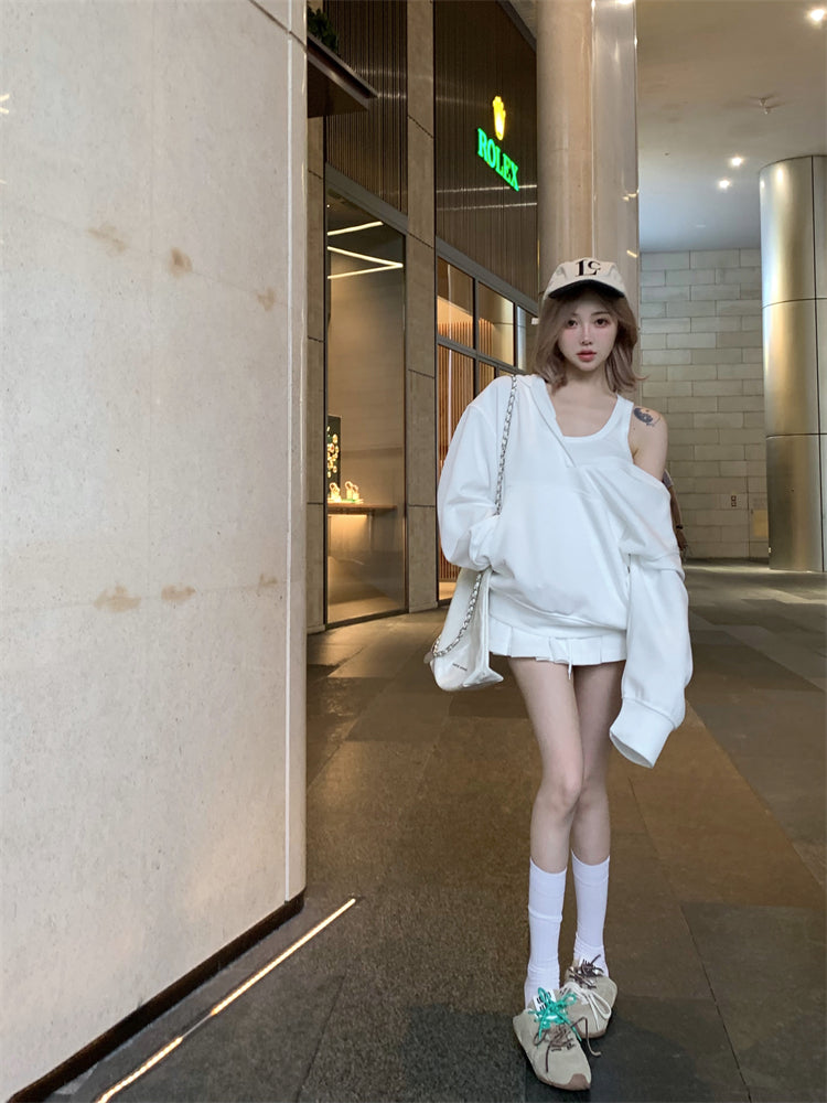 💕春秋慵懶懶人雙層連帽長袖衛衣上衣