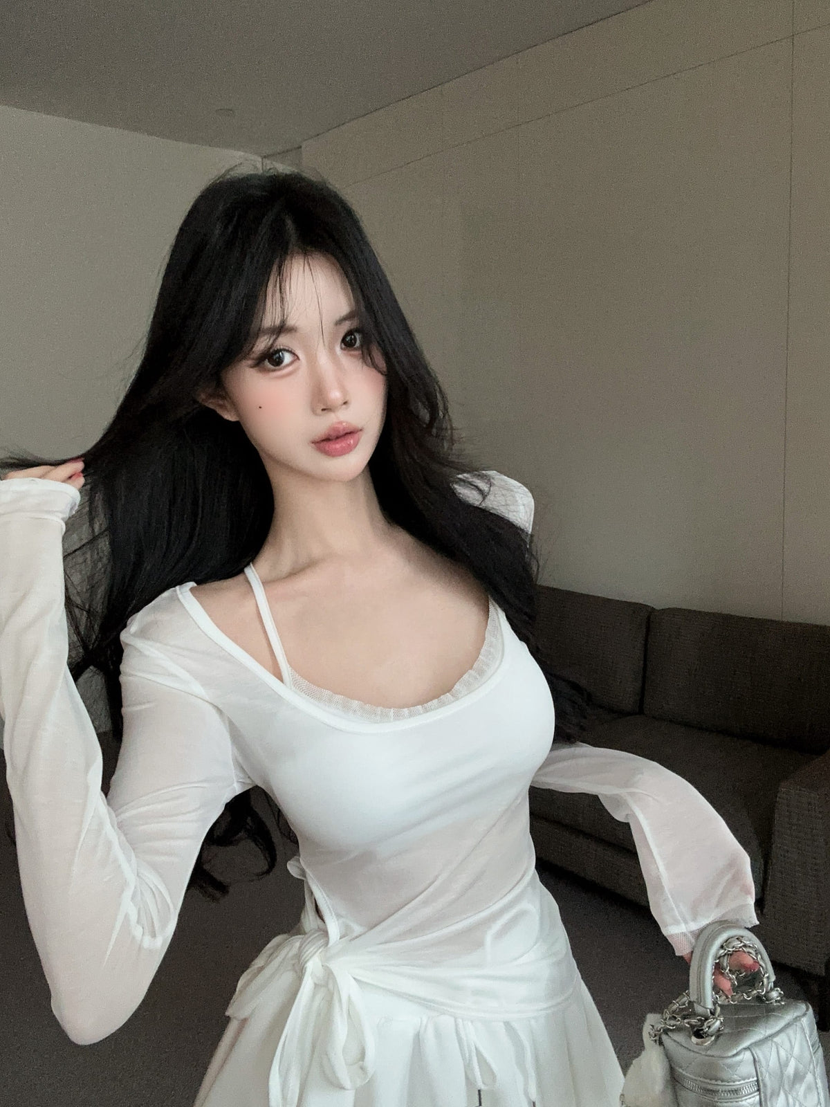 💕海邊度假防曬蕾絲吊帶抽繩三件套