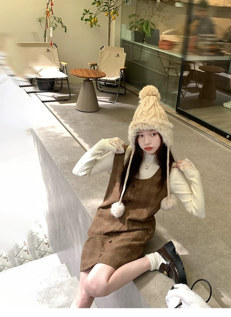 💕可愛小香風內搭針織打底半高領上衣