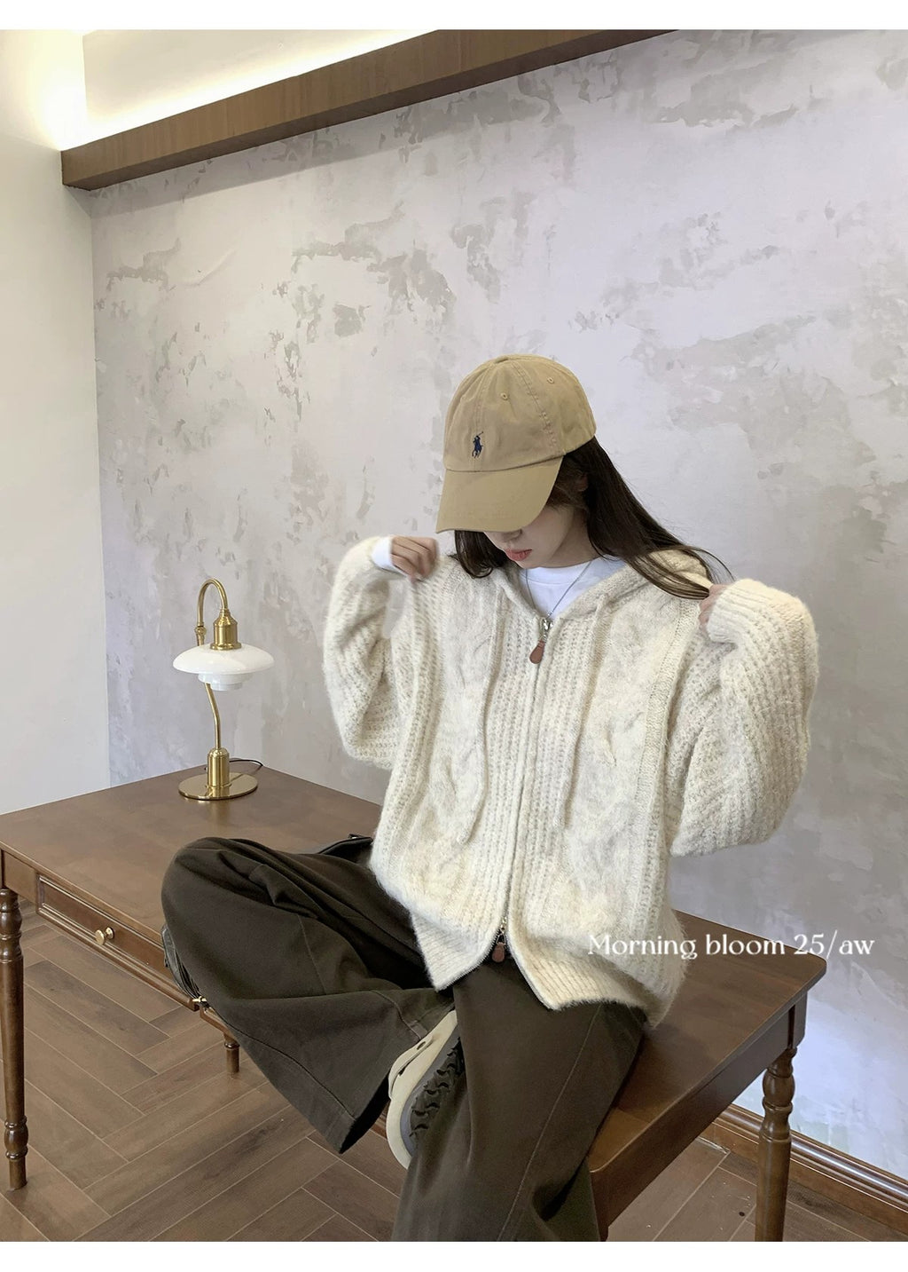 💕軟糯加厚拉鏈連帽毛衣針織毛線外套