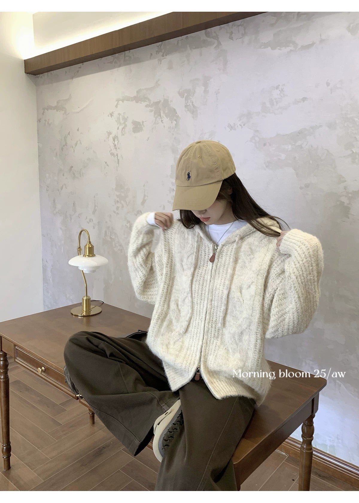 💕軟糯加厚拉鏈連帽毛衣針織毛線外套