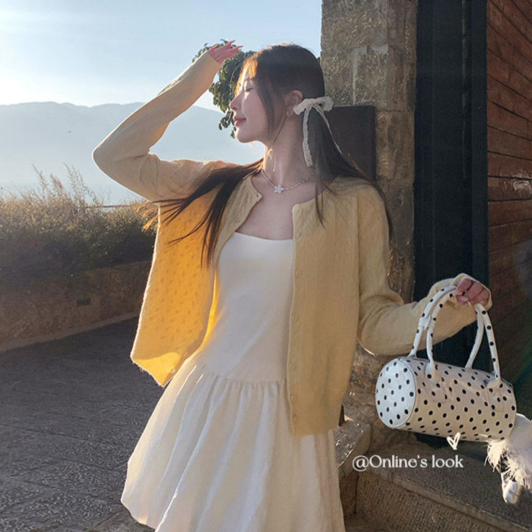 💕慵懶多巴胺針織開衫毛衣