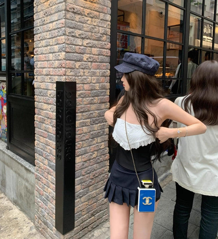 💕醇甜歐蕾可拆卸肩帶魚骨抹胸上衣