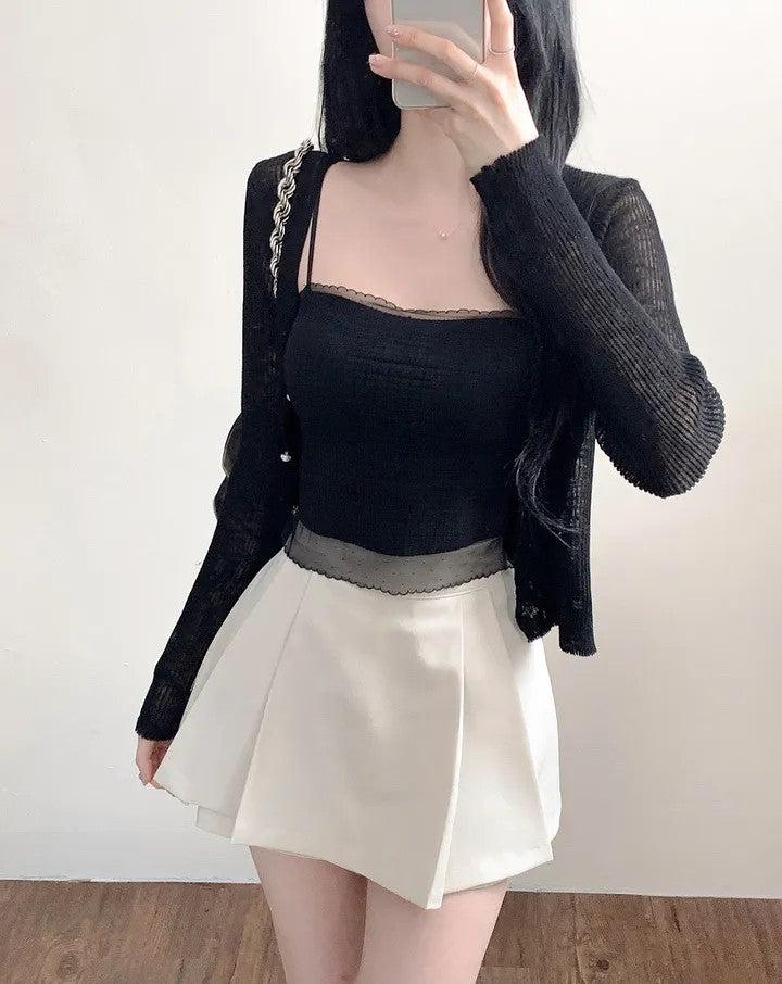 💕韓系chic蕾絲性感美背吊帶