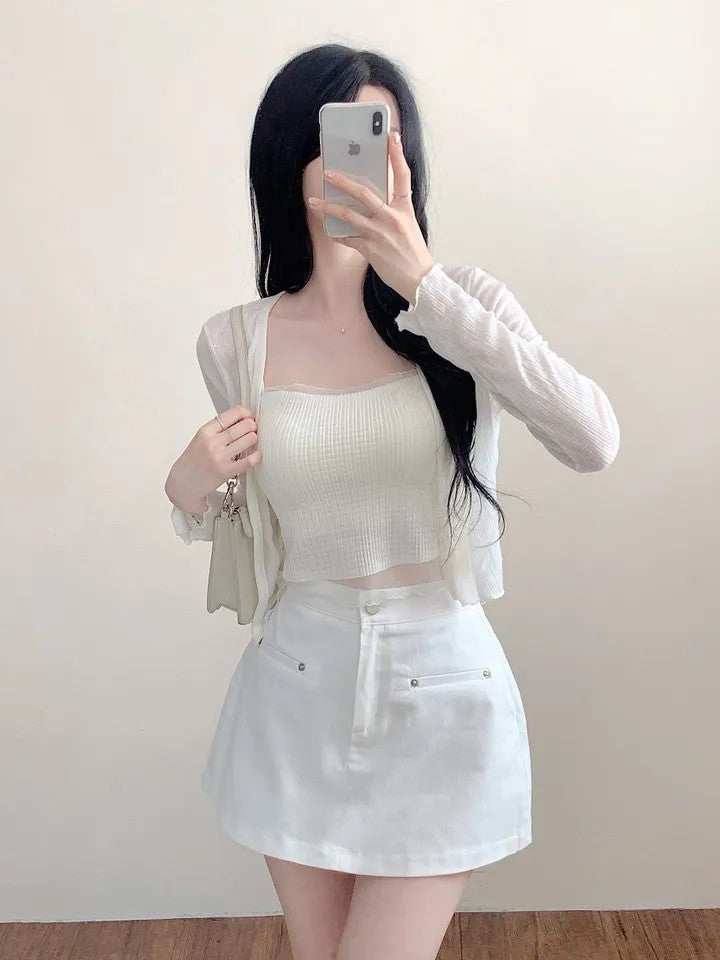 💕韓系chic蕾絲性感美背吊帶