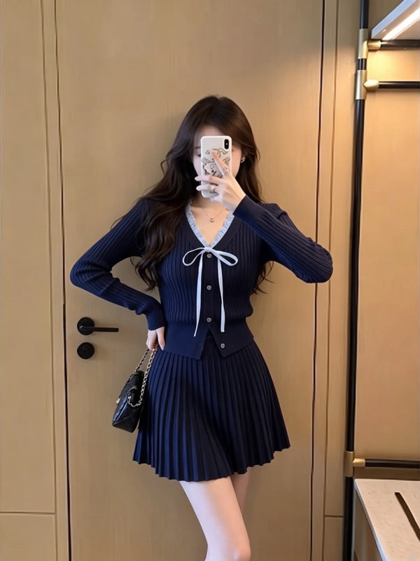 💕高級感富家千金秋冬針織套裝
