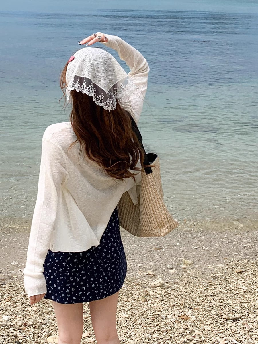 💕夏季必備薄款披肩冰絲薄紗防曬外套