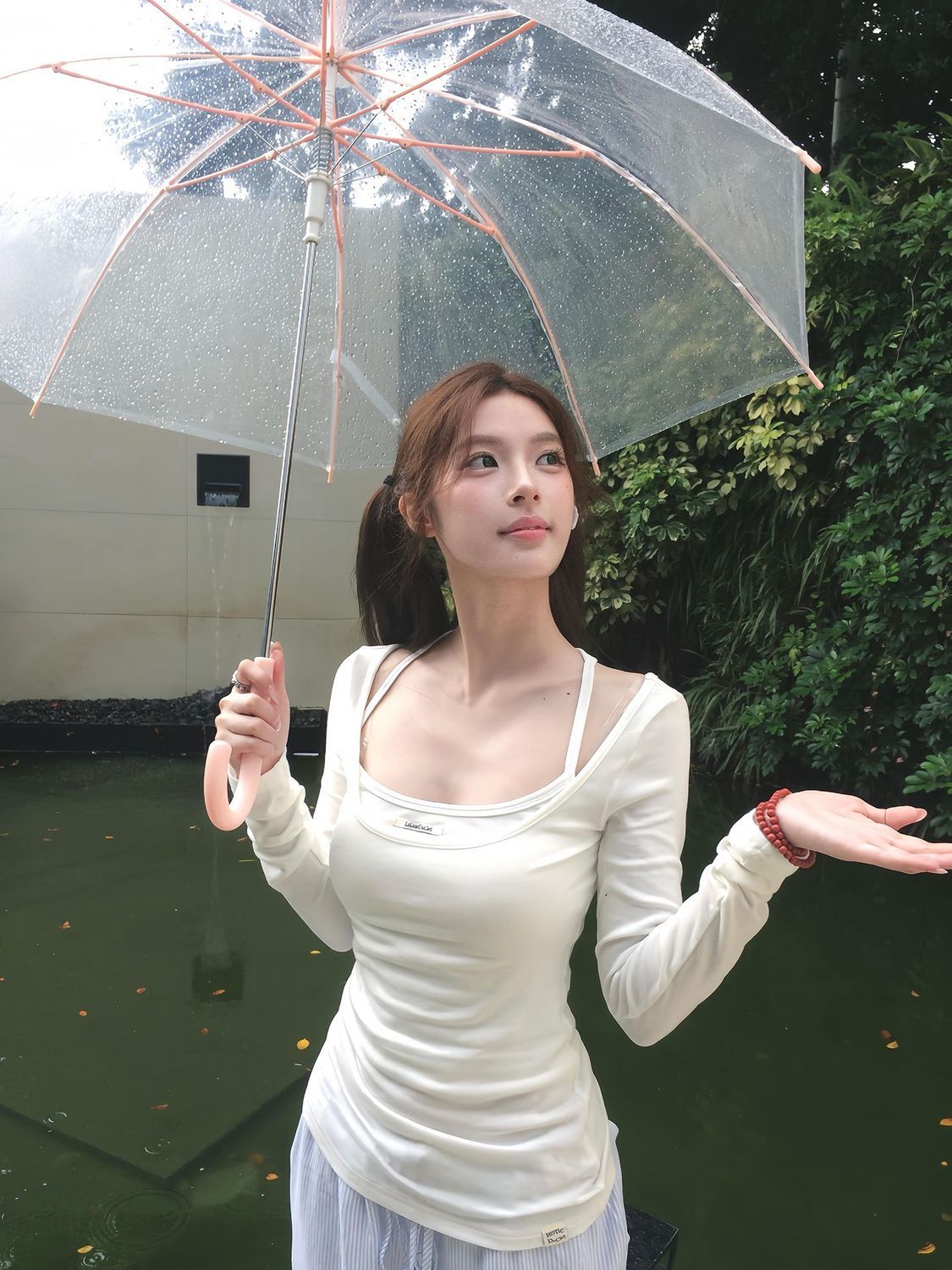 💕韓系簡約純欲打底罩衫上衣兩件套