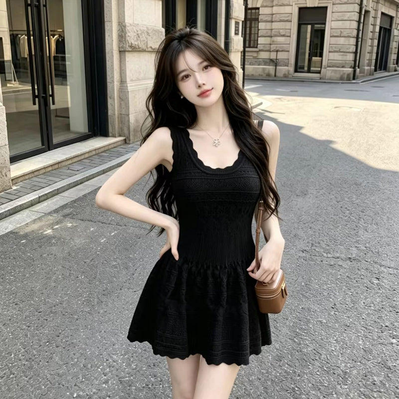 💕純欲性感蝴蝶結收腰吊帶連衣裙