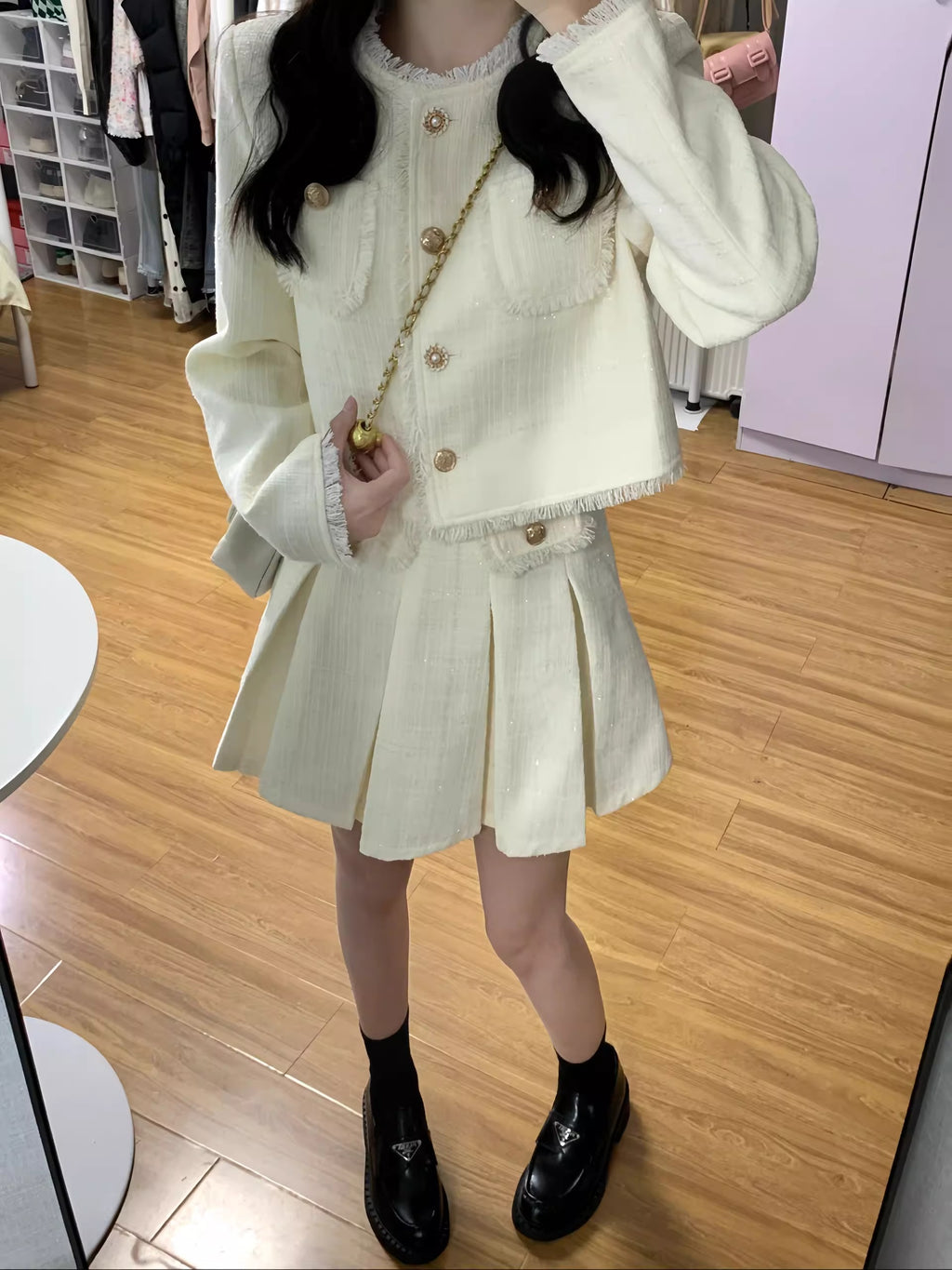 💕獨特絕美初秋韓系短裙兩件套