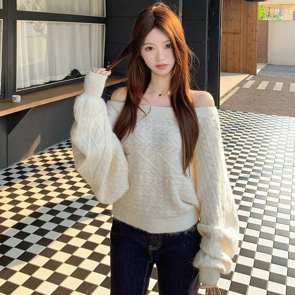 💕chic韓系蝙蝠袖針織百搭毛衣