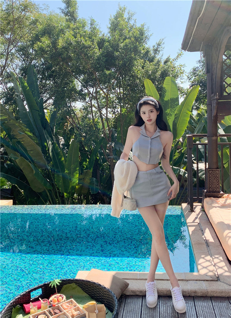 💕溫柔系針織顯白背心三件套