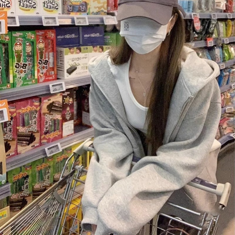 💕韓系ins秋季連帽oversize慵懶外套