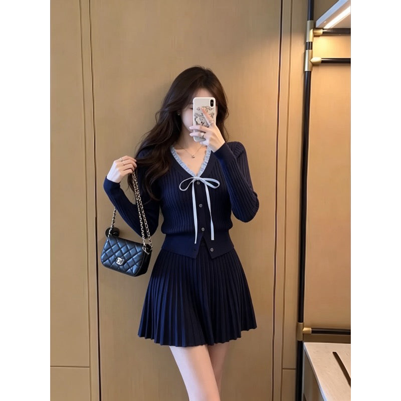 💕高級感富家千金秋冬針織套裝