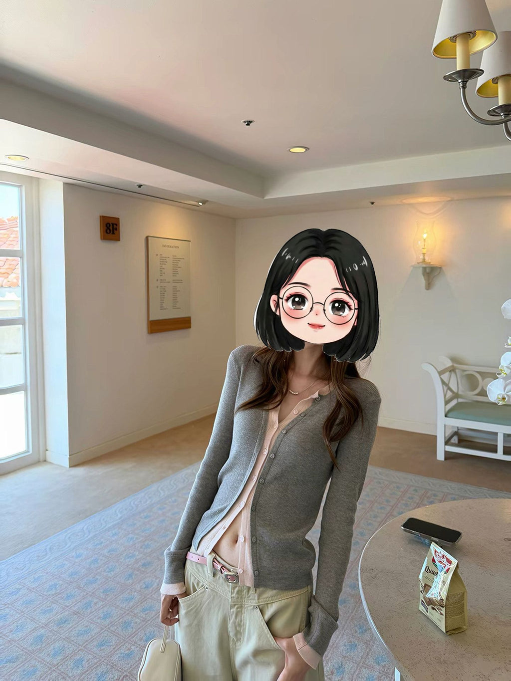 💕chic韓系通勤百搭假兩件修身拚色上衣