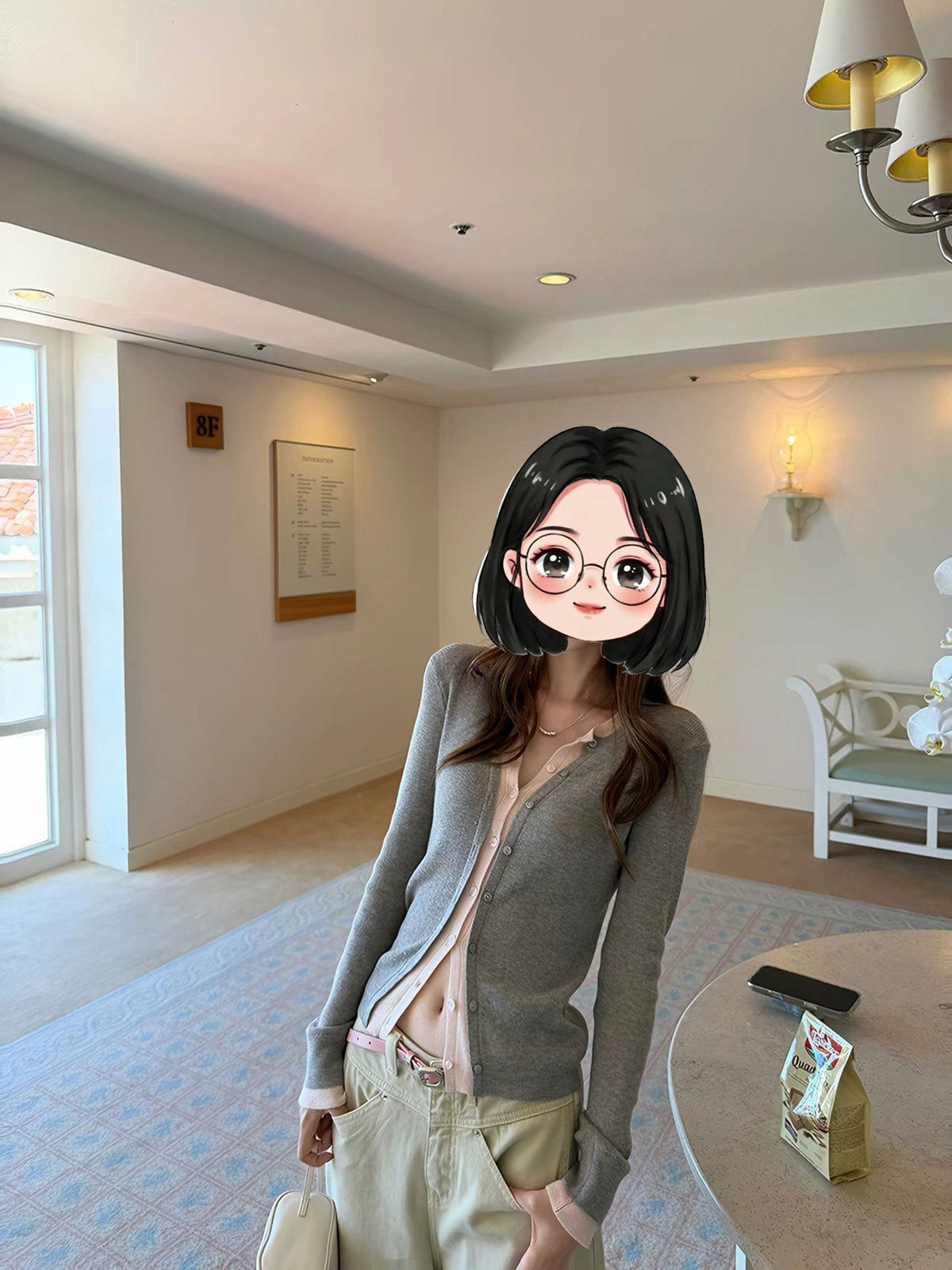 💕chic韓系通勤百搭假兩件修身拚色上衣