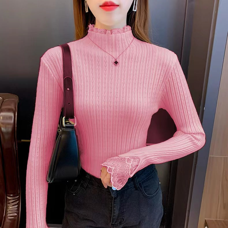 💕可愛小香風內搭針織打底半高領上衣