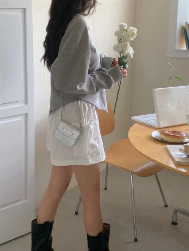 💕韓系露肩不規則休閒純色衛衣