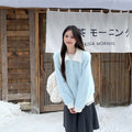 💕溫暖氣質雙面拼接寬鬆加厚針織毛衣