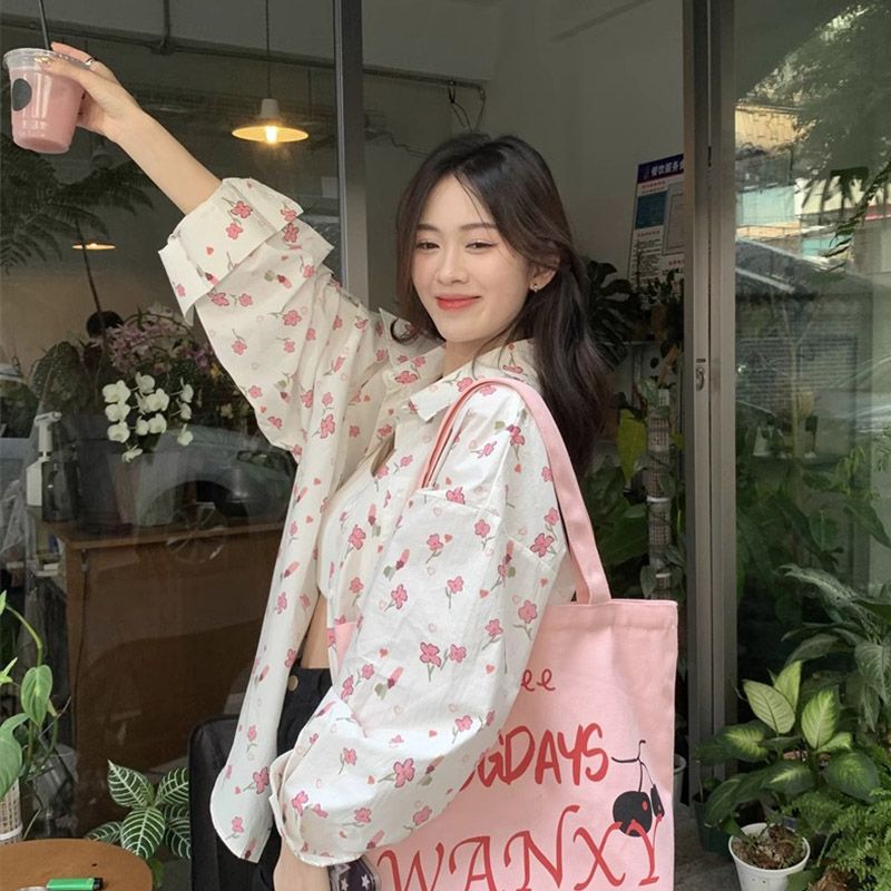 💕甜美薄款小花朵防曬襯衫外搭