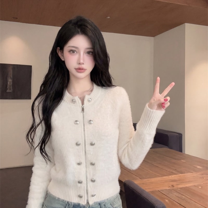 💕千金重工小香白色毛毛外套