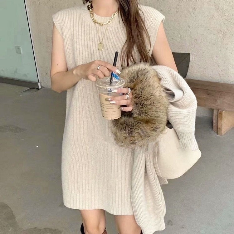 💕秋冬燈籠袖半高領披肩針織兩件套