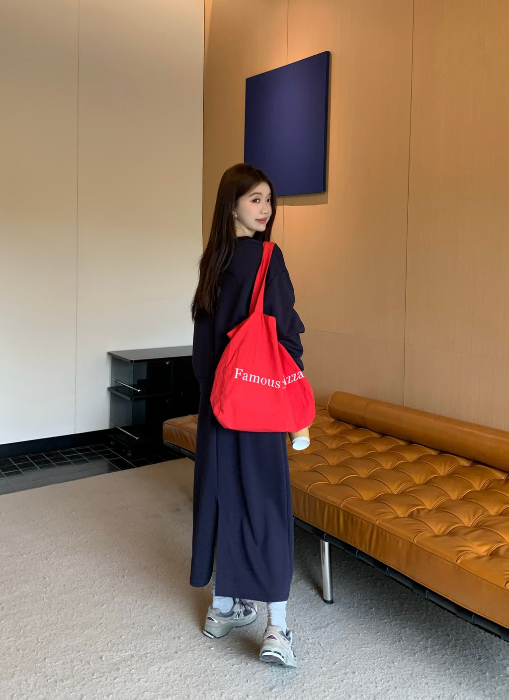 💕春秋美式復古運動套裝上衣+半身裙兩件套