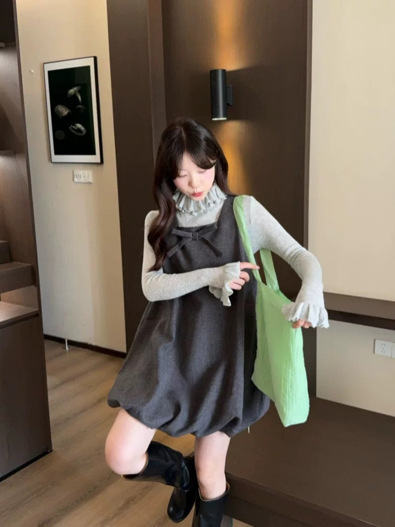 💕可愛甜美花邊領長袖套裝