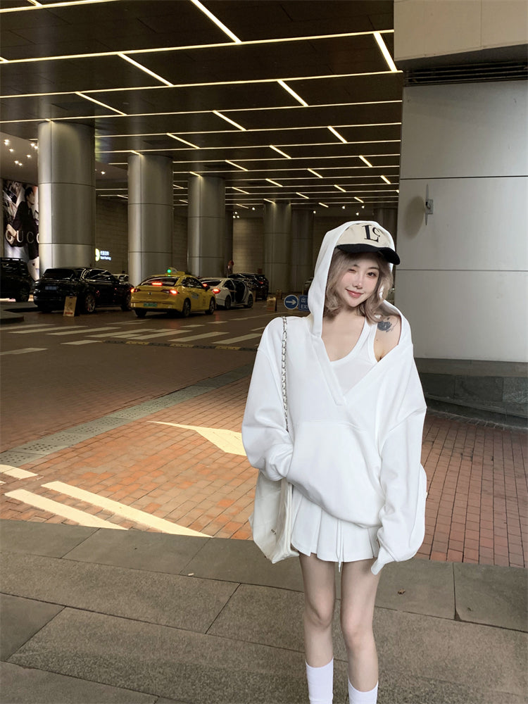 💕春秋慵懶懶人雙層連帽長袖衛衣上衣