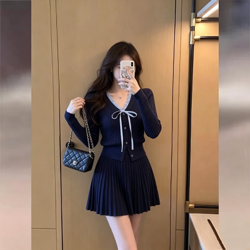 💕高級感富家千金秋冬針織套裝