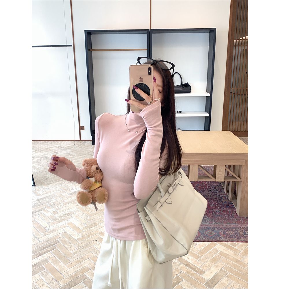 💕簡約百搭高領加絨長袖打底上衣
