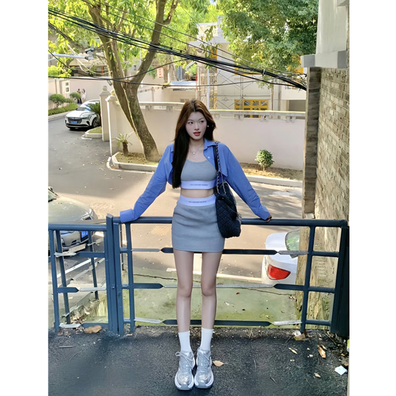 💕溫柔白開水茶系運動背心顯瘦三件套