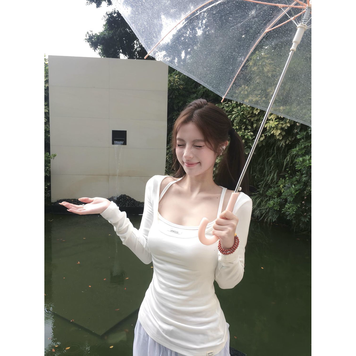 💕韓系簡約純欲打底罩衫上衣兩件套