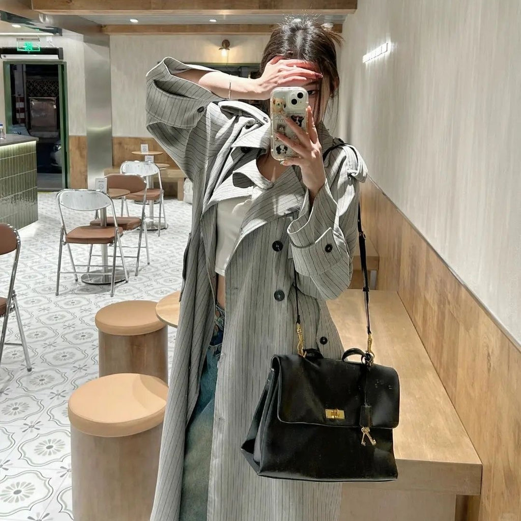 💕ins秋季韓系中長款西裝大衣