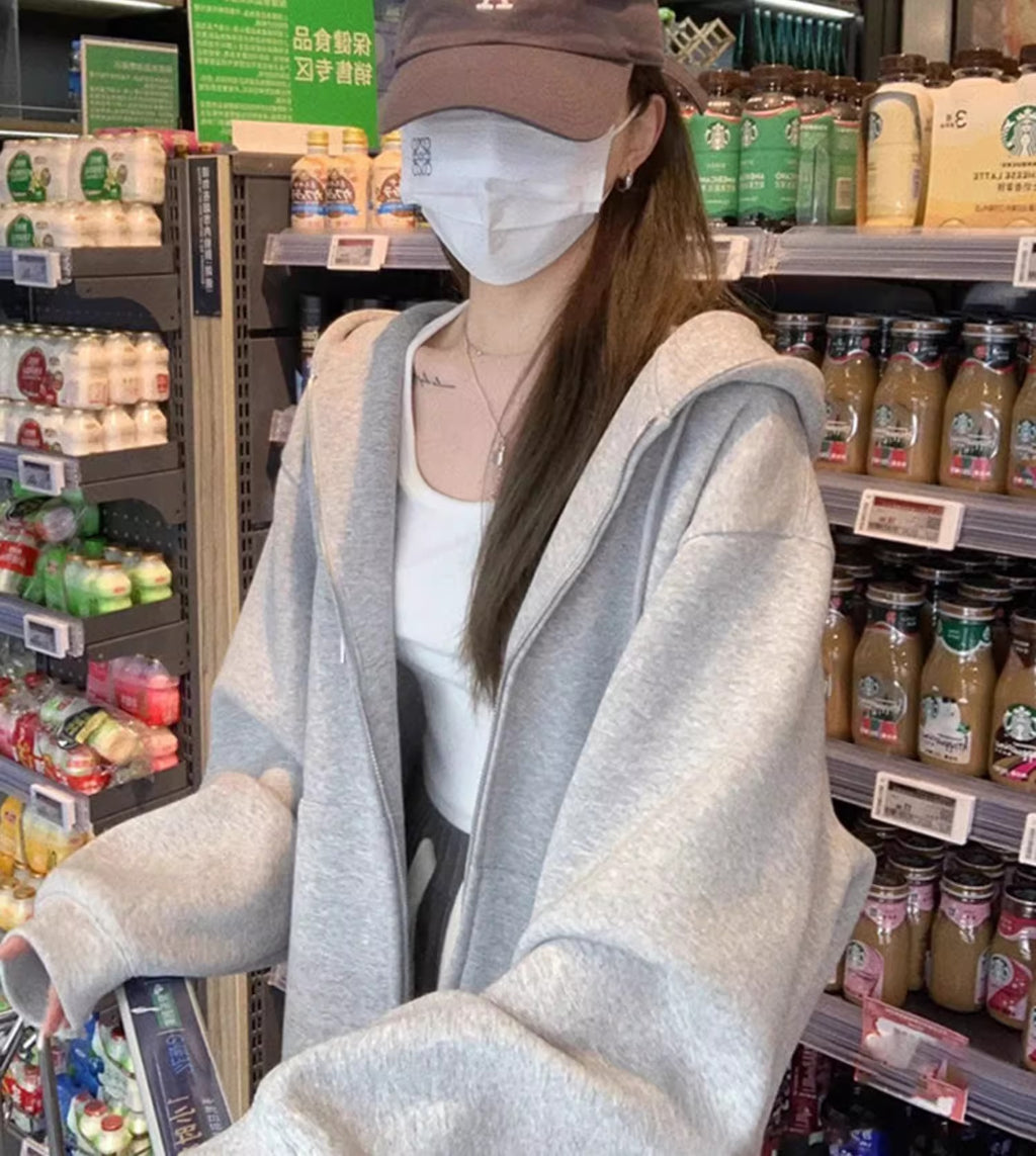 💕韓系ins秋季連帽oversize慵懶外套