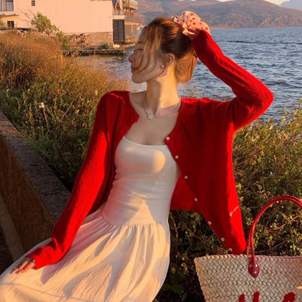💕慵懶多巴胺針織開衫毛衣