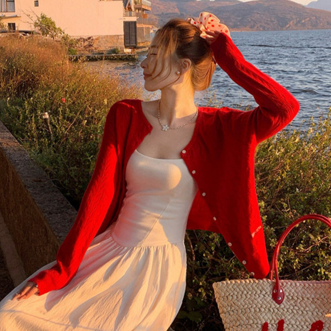 💕慵懶多巴胺針織開衫毛衣