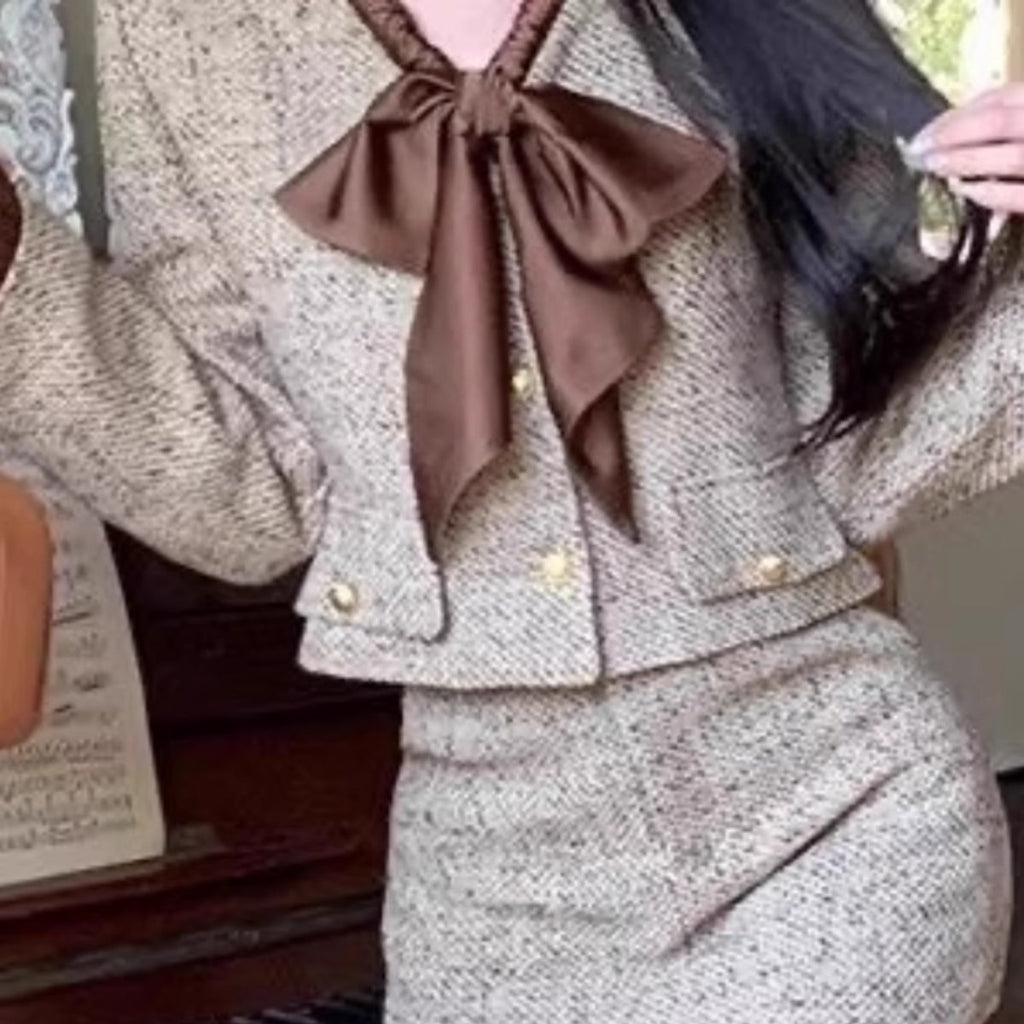 💕秋冬富家千金小香風輕熟套裝