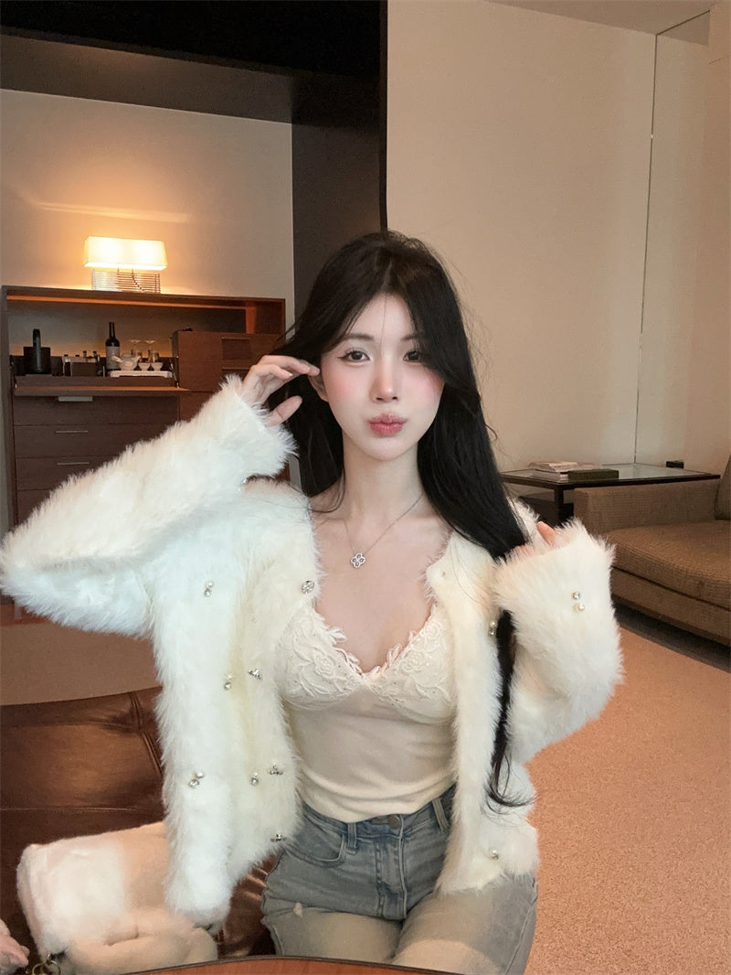 💕法式軟糯重工毛茸茸外套上衣